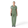 Force Cross-Flex Knit Women's V-Neck Scrub Top Green Slate full scrub set
