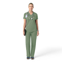 Force Cross-Flex Knit Women's V-Neck Scrub Top Green Slate full scrub set