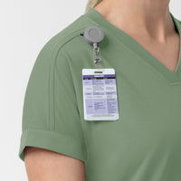 Force Cross-Flex Knit Women's V-Neck Scrub Top Green Slate back detail