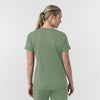 Force Cross-Flex Knit Women's V-Neck Scrub Top Green Slate back view