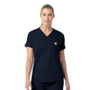 Force Cross-Flex Knit Women's V-Neck Scrub Top Navy
