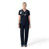 Force Cross-Flex Knit Women's V-Neck Scrub Top Navy full scrub set