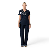 Force Cross-Flex Knit Women's V-Neck Scrub Top Navy full scrub set