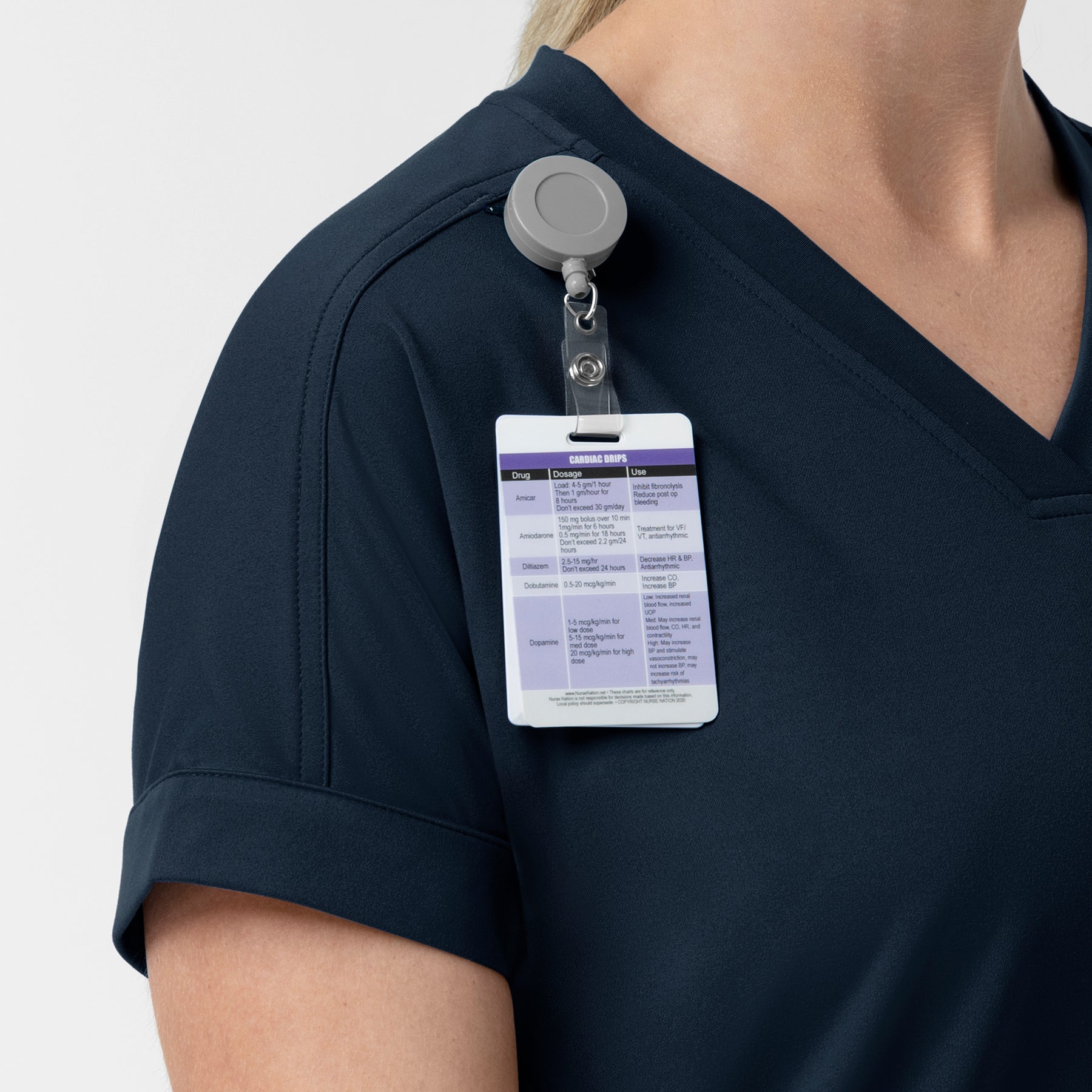 Force Cross-Flex Knit Women's V-Neck Scrub Top Navy back detail