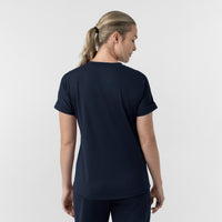 Force Cross-Flex Knit Women's V-Neck Scrub Top Navy back view