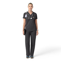 Force Cross-Flex Knit Women's V-Neck Scrub Top Pewter full scrub set