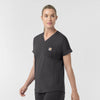 Force Cross-Flex Knit Women's V-Neck Scrub Top Pewter side view