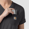 Force Cross-Flex Knit Women's V-Neck Scrub Top Pewter side detail 2