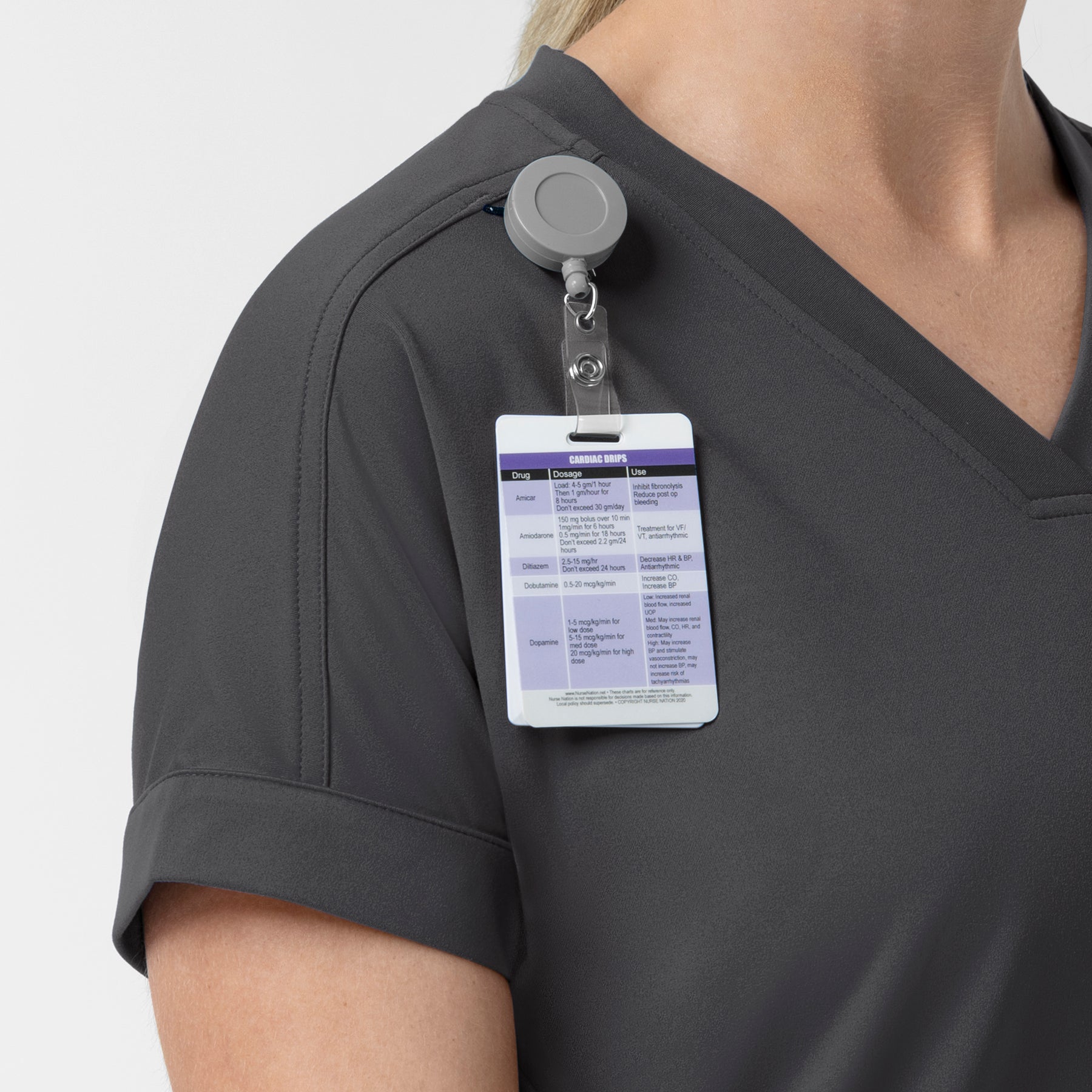 Force Cross-Flex Knit Women's V-Neck Scrub Top Pewter back detail