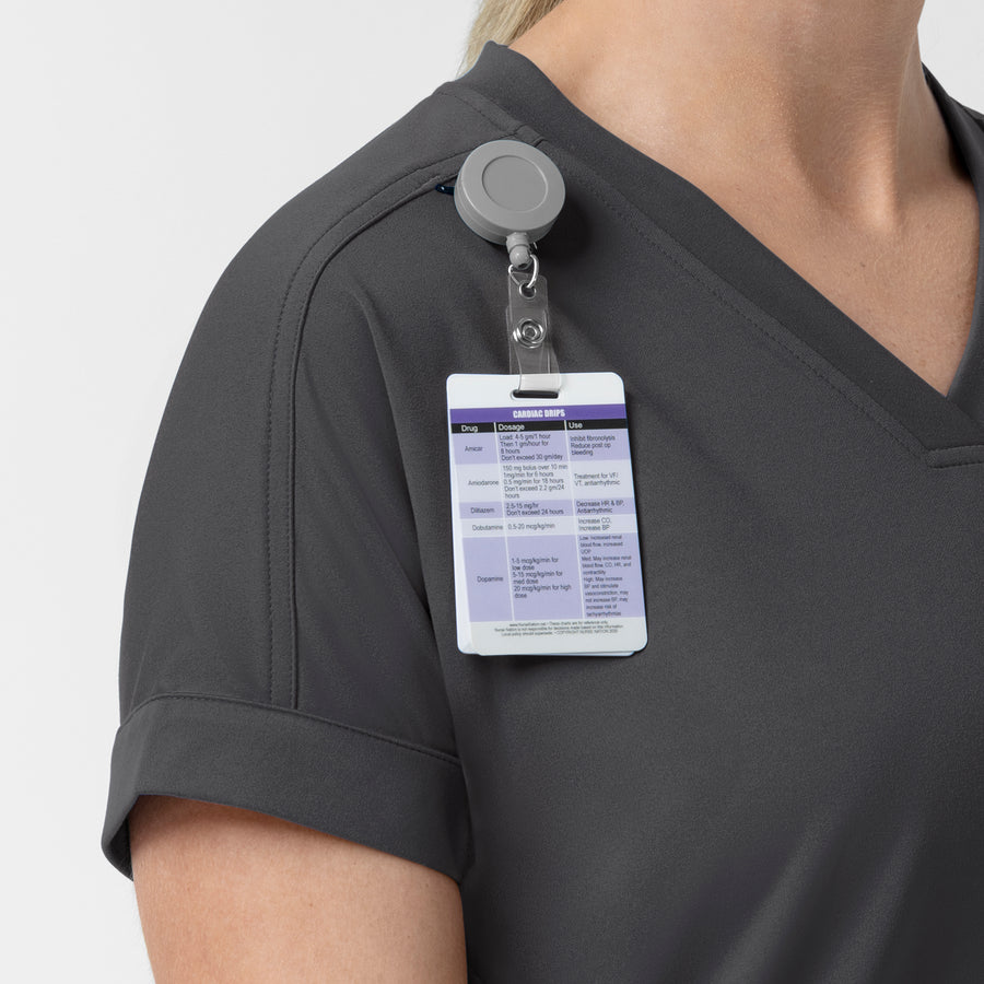 Force Cross-Flex Knit Women's V-Neck Scrub Top Pewter back detail