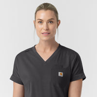 Carhartt Force Cross-Flex Knit Women's V-Neck Scrub Top - Pewter