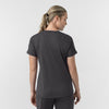 Force Cross-Flex Knit Women's V-Neck Scrub Top Pewter back view