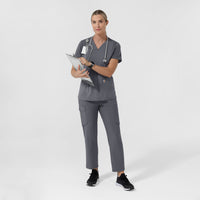 Carhartt Cross-Flex Women's Flex Panel V-Neck Scrub Top - Approaching Storm