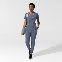 Carhartt Cross-Flex Women's Flex Panel V-Neck Scrub Top - Approaching Storm