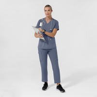 Carhartt Cross-Flex Women's Flex Panel V-Neck Scrub Top - Approaching Storm