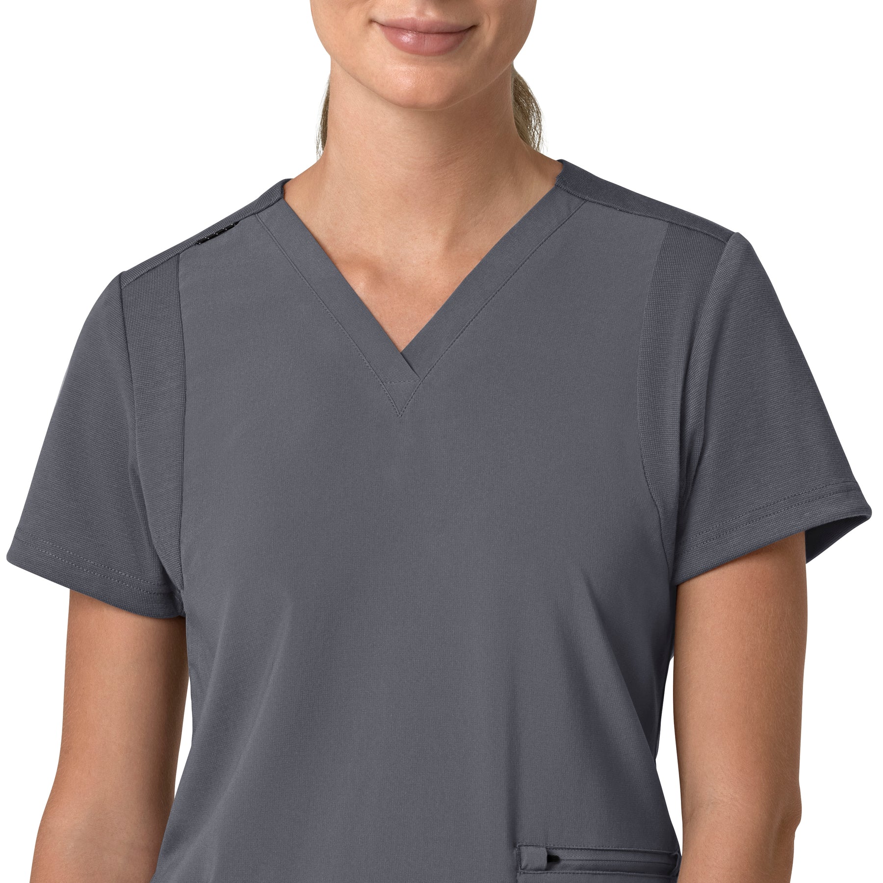 Carhartt Cross-Flex Women's Flex Panel V-Neck Scrub Top - Approaching Storm