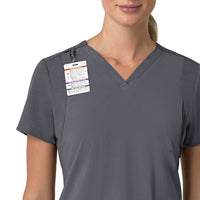 Carhartt Cross-Flex Women's Flex Panel V-Neck Scrub Top - Approaching Storm