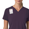 Force Cross-Flex Women's Flex Panel V-Neck Scrub Top Black Plum side detail 1