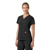 Force Cross-Flex Women's Flex Panel V-Neck Scrub Top Black side view