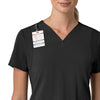 Force Cross-Flex Women's Flex Panel V-Neck Scrub Top Black side detail 1