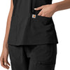 Force Cross-Flex Women's Flex Panel V-Neck Scrub Top Black back detail