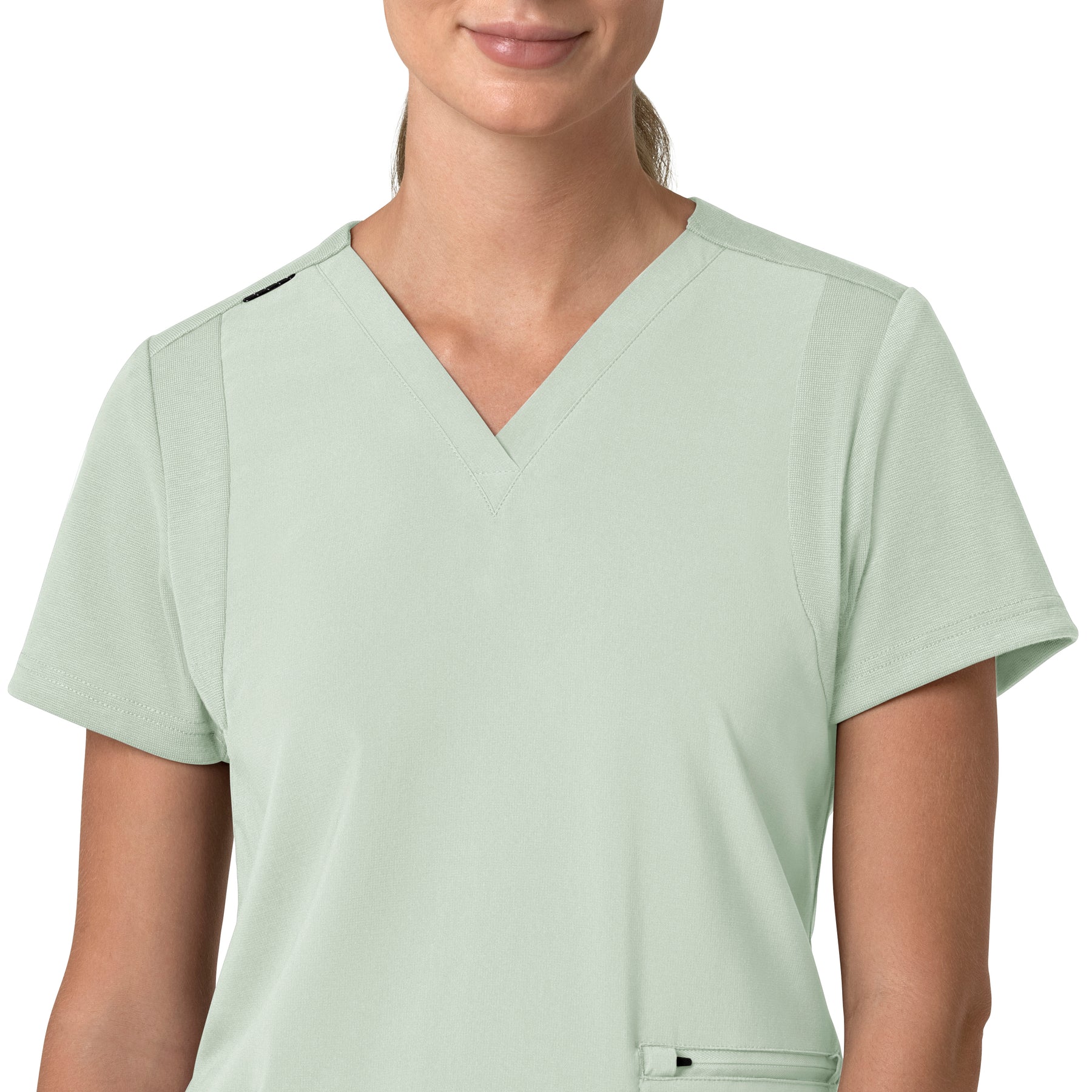Force Cross-Flex Women's Flex Panel V-Neck Scrub Top Big Sky front detail