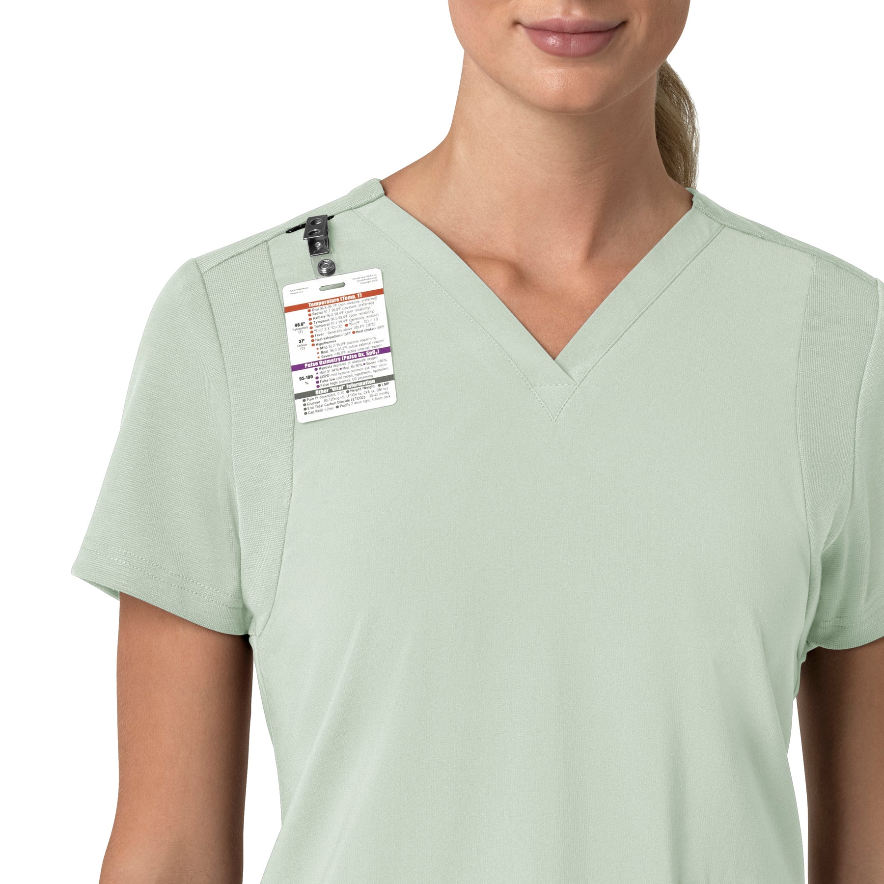 Force Cross-Flex Women's Flex Panel V-Neck Scrub Top Big Sky side detail 1