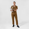 Force Cross-Flex Women's Flex Panel V-Neck Scrub Top Carhartt Brown full scrub set