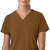 Force Cross-Flex Women's Flex Panel V-Neck Scrub Top Carhartt Brown front detail