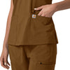 Force Cross-Flex Women's Flex Panel V-Neck Scrub Top Carhartt Brown back detail