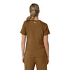 Force Cross-Flex Women's Flex Panel V-Neck Scrub Top Carhartt Brown back view