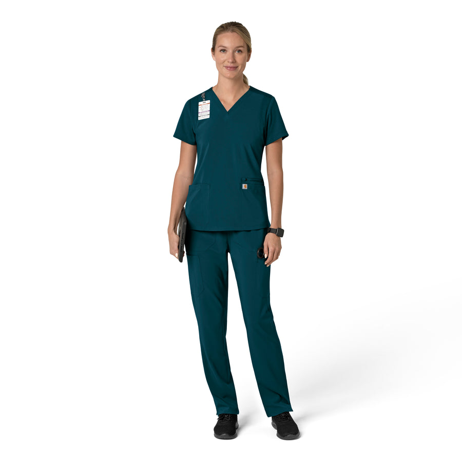 Force Cross-Flex Women's Flex Panel V-Neck Scrub Top Caribbean full scrub set