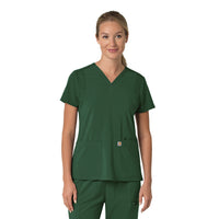 Carhartt Cross-Flex Women's Flex Panel V-Neck Scrub Top - Douglas Fir