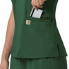 Carhartt Cross-Flex Women's Flex Panel V-Neck Scrub Top - Douglas Fir Zip Pocket