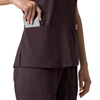 Carhartt Force Cross-Flex Women's Flex Panel V-Neck Scrub Top - Dark Sepia