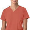 Force Cross-Flex Women's Flex Panel V-Neck Scrub Top Dusty Cedar front detail
