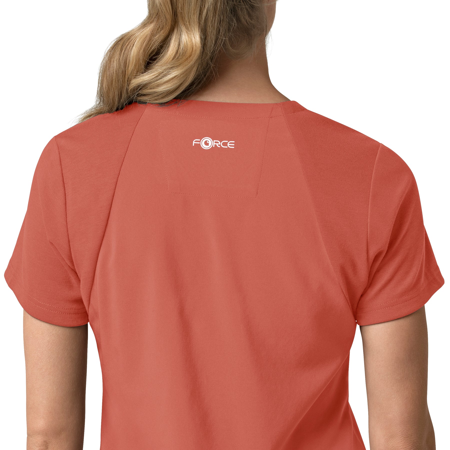 Force Cross-Flex Women's Flex Panel V-Neck Scrub Top Dusty Cedar side detail 2