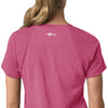Force Cross-Flex Women's Flex Panel V-Neck Scrub Top Electric Fuschia side detail 2