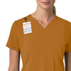 Force Cross-Flex Women's Flex Panel V-Neck Scrub Top Fox Brown side detail 1