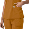 Force Cross-Flex Women's Flex Panel V-Neck Scrub Top Fox Brown back detail