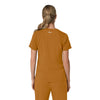 Force Cross-Flex Women's Flex Panel V-Neck Scrub Top Fox Brown back view