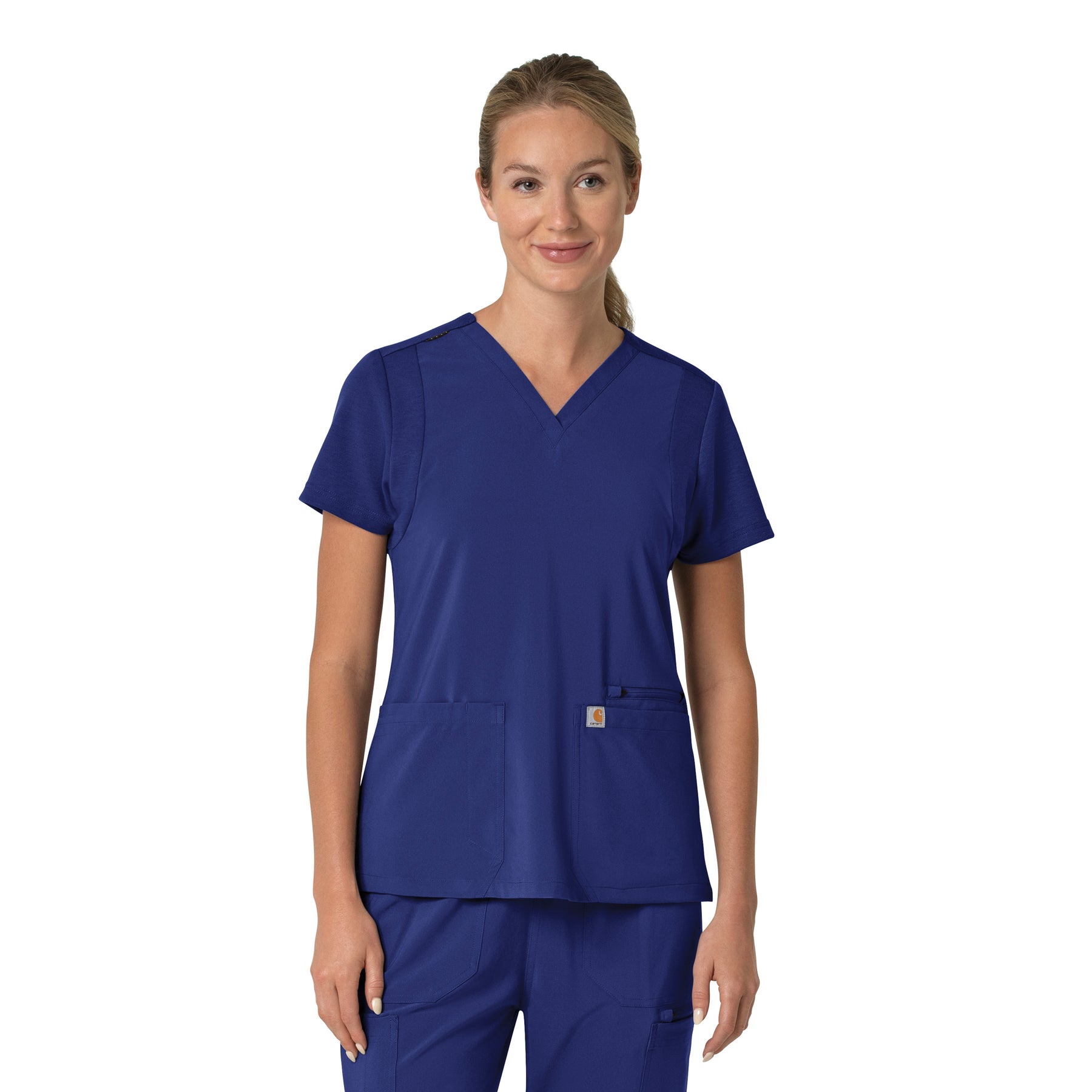 Force Cross-Flex Women's Flex Panel V-Neck Scrub Top Galaxy Blue