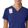 Force Cross-Flex Women's Flex Panel V-Neck Scrub Top Galaxy Blue side detail 1