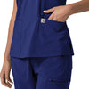 Force Cross-Flex Women's Flex Panel V-Neck Scrub Top Galaxy Blue back detail