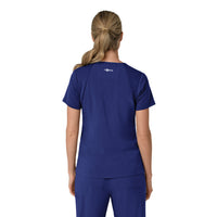 Force Cross-Flex Women's Flex Panel V-Neck Scrub Top Galaxy Blue back view