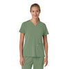 Force Cross-Flex Women's Flex Panel V-Neck Scrub Top Green Slate