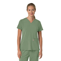Force Cross-Flex Women's Flex Panel V-Neck Scrub Top Green Slate