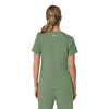 Force Cross-Flex Women's Flex Panel V-Neck Scrub Top Green Slate back view