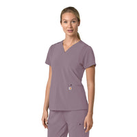 Force Cross-Flex Women's Flex Panel V-Neck Scrub Top Lavender Mist side view