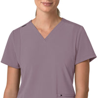 Force Cross-Flex Women's Flex Panel V-Neck Scrub Top Lavender Mist front detail